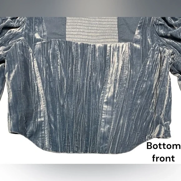 Wayf Velvet Bustier Corset Top Juliet Sleeves in Color Slate Womens Size Medium - Picture 10 of 16